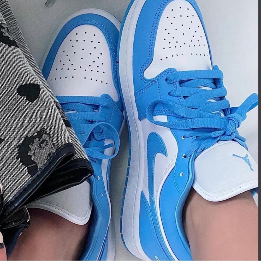 Nike Air Jordan Blue and White Low-Top Sneakers